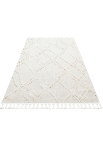 Taranto Beyaz Geometrik Etnik Modern Desenli Hav Vermeyen Leke Tutmayan Kolay Temizlenen Yumuşak Makine Salon Yolluk Mutfak Halı indirimleri