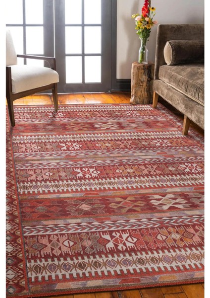 Norwich Klasik Kırmızı Polyester Dikdörtgen Modern Desenli Pamuk Makinada Yıkanabilir Hav Toz Vermez Leke Tutmayan Kaymaz Taban Dijital Makine Baskı Salon Yolluk Mutfak Halı fiyatları