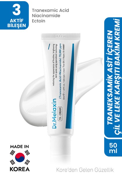 Koyu Leke Karşıtı & Yüz Kremi – Traneksamik Asit Glutatyon Niasinamid Içerikli Tx-Cream 50ML