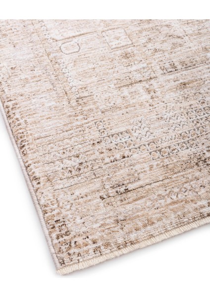 Kashvi Eskitme Bej Polyester Dikdörtgen Modern Desenli Akrilik Hav Vermeyen Leke Tutmayan Kolay Temizlenen Yumuşak Makine Salon Yolluk Mutfak Halı fırsatları