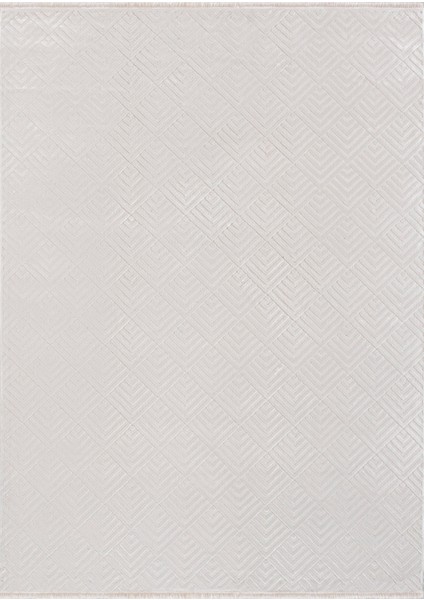 Devika Geometrik Krem Viskon Dikdörtgen Modern Desenli Akrilik Hav Vermeyen Leke Tutmayan Kolay Temizlenen Yumuşak Makine Salon Yolluk Mutfak Halı