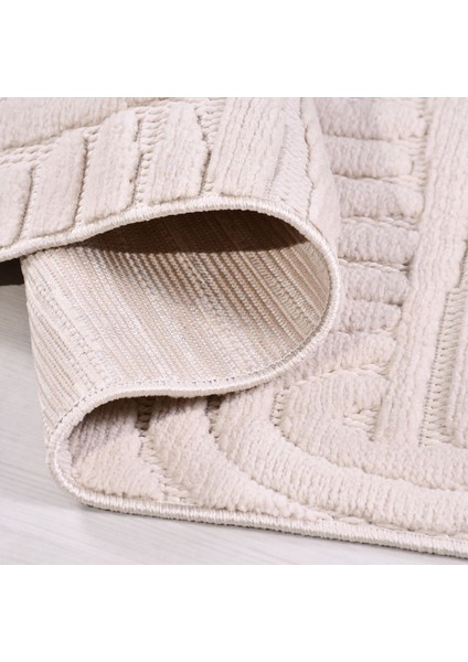 Krem Modern Etnik Desenli Sisal Hav Vermeyen Leke Tutmayan Kolay Temizlenen Yumuşak Makine Salon Yolluk Mutfak Halı modelleri