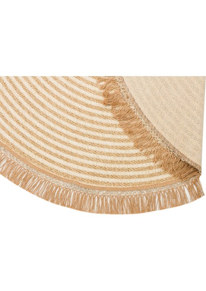 Graz Krem Çizgili Etnik Modern Desenli Akrilik Hav Vermeyen Leke Tutmayan Kolay Temizlenen Yumuşak Makine Salon Yolluk Mutfak Halı fırsatları