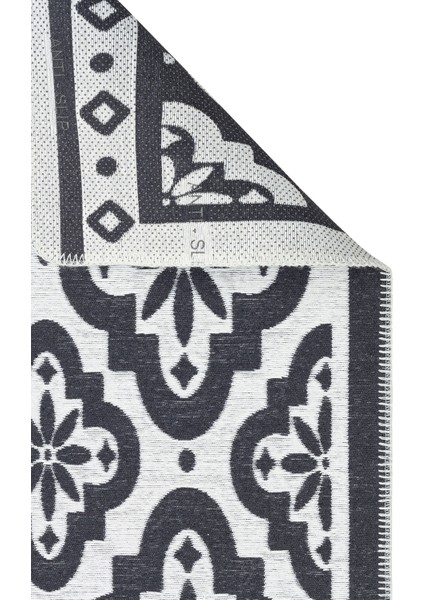 Everest Antrasit Modern Etnik Desenli Pamuk Hav Vermeyen Leke Tutmayan Kolay Temizlenen Yumuşak Makine Salon Yolluk Mutfak Halı fiyatları