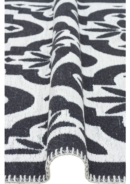 Everest Antrasit Modern Etnik Desenli Pamuk Hav Vermeyen Leke Tutmayan Kolay Temizlenen Yumuşak Makine Salon Yolluk Mutfak Halı modelleri