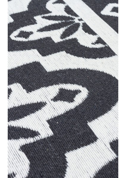 Everest Antrasit Modern Etnik Desenli Pamuk Hav Vermeyen Leke Tutmayan Kolay Temizlenen Yumuşak Makine Salon Yolluk Mutfak Halı fırsatları