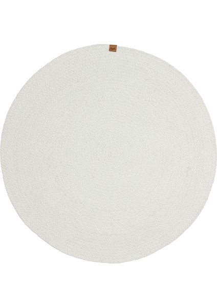 Beyaz Düz Etnik Modern Desenli Pamuk Jüt Halı