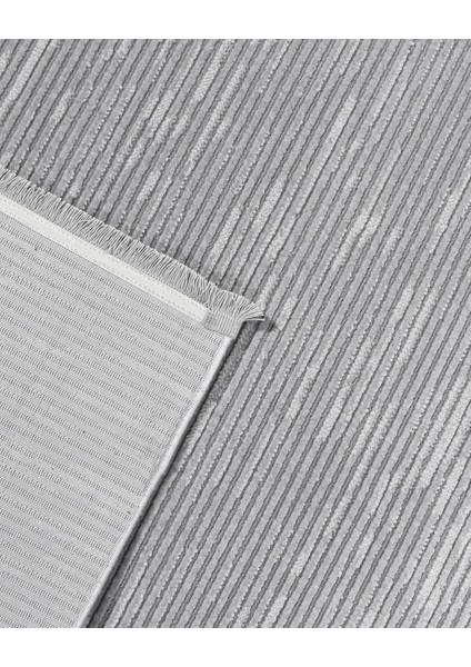 Alice Gri Çizgili Etnik Modern Desenli Pamuk Hav Vermeyen Leke Tutmayan Kolay Temizlenen Yumuşak Makine Salon Yolluk Mutfak Halı modelleri