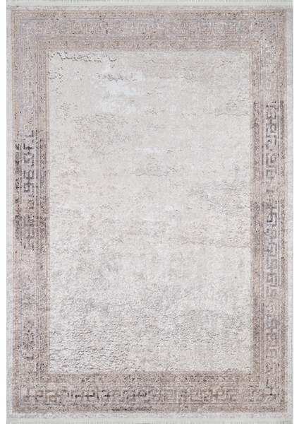 Shiliguri Kahverengi Çerçeveli Etnik Modern Desenli Makinada Yıkanabilir Hav Toz Vermez Leke Tutmayan Kaymaz Taban Dijital Makine Baskı Salon Yolluk Mutfak Halı