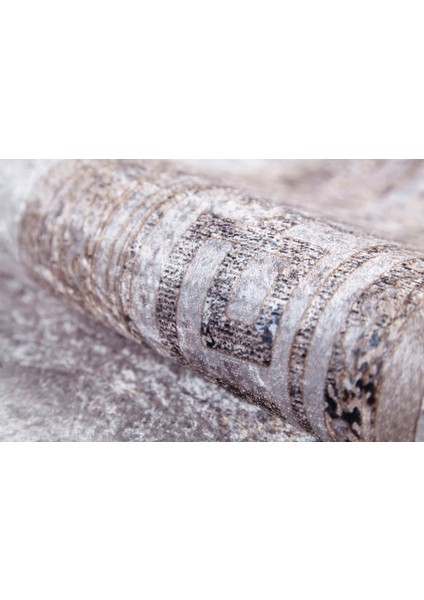 Shiliguri Kahverengi Çerçeveli Etnik Modern Desenli Makinada Yıkanabilir Hav Toz Vermez Leke Tutmayan Kaymaz Taban Dijital Makine Baskı Salon Yolluk Mutfak Halı indirimleri