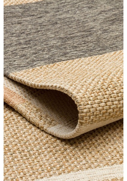 Gleisdorf Bej Çizgili Etnik Modern Desenli Akrilik Hav Vermeyen Leke Tutmayan Kolay Temizlenen Yumuşak Makine Salon Yolluk Mutfak Halı indirimleri