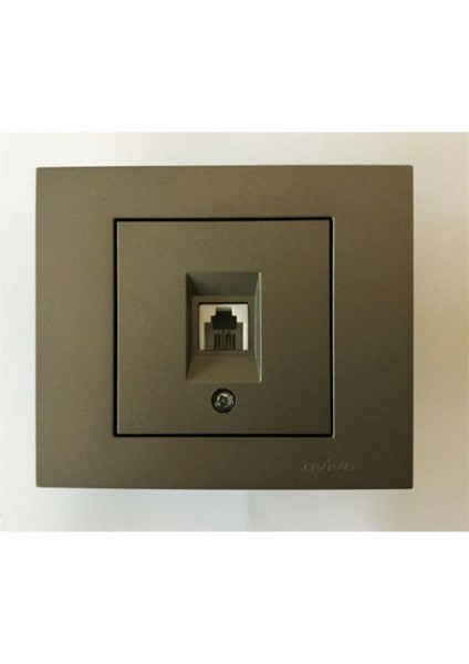 Grano Antrasit Numeris Telefon Prizi Cat3+Çerçeve Dahil