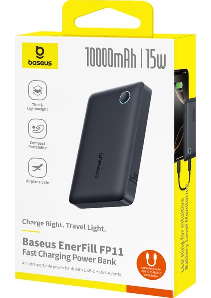 Enerfıll FP11 10000 Mah 15W Powerbank Sıyah