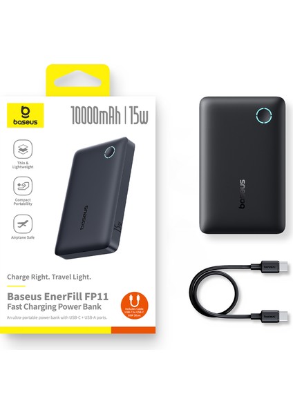 Enerfıll FP11 10000 Mah 15W Powerbank Sıyah