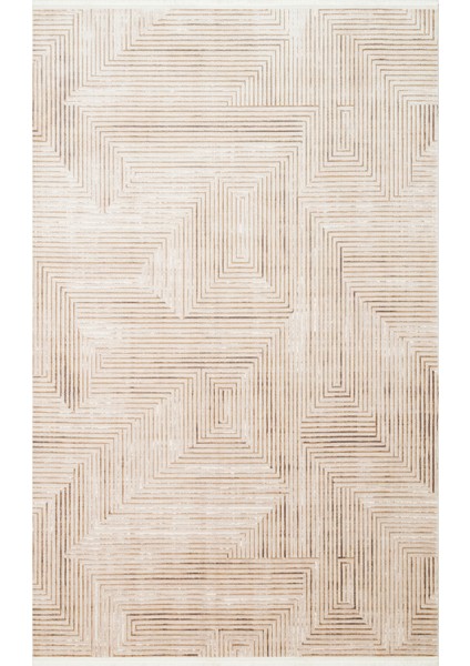 Tigris Vizon Geometrik Etnik Modern Desenli Akrilik Hav Vermeyen Leke Tutmayan Kolay Temizlenen Yumuşak Makine Salon Yolluk Mutfak Halı