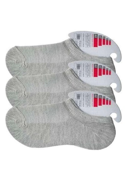 Gri Kadın Görünmez Çorap 3 Çift