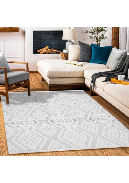 Geometrik Krem Pamuk Dikdörtgen Modern Desenli Pamuk Makinada Yıkanabilir Hav Toz Vermez Leke Tutmayan Kaymaz Taban Dijital Makine Baskı Salon Yolluk Mutfak Halı modelleri