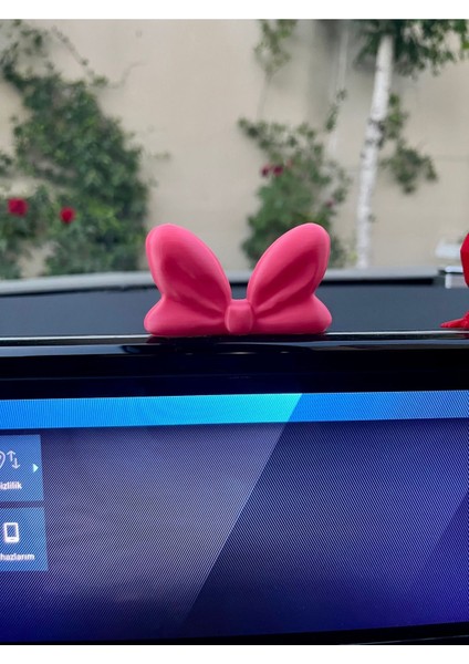 Pembe Fiyonk Torpido Süsü Araba Süsü - Araç Içi Aksesuar Dekoratif Fiyonk - Oto Aksesuarı fiyatları