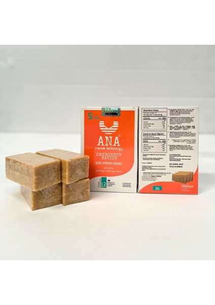 Acil Durum ve Deprem Gıdası, Afet Beslenme Paketi , Hayat Kurtaran Beslenme, 5 Yıl Raf Ömrü Ile (5 Paket x 500 gr.)