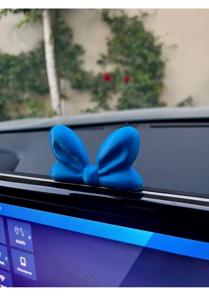 Mavi Fiyonk Torpido Süsü Araba Süsü - Araç Içi Aksesuar Dekoratif Fiyonk - Oto Aksesuarı