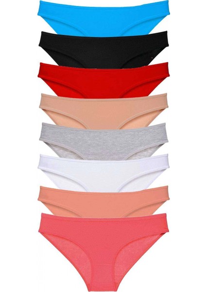 8 Adet Süper Eko Set Likralı Kadın Slip Külot Set 2