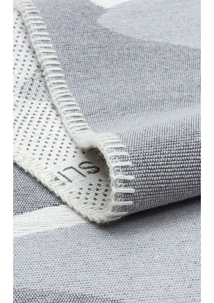 Kilimanjaro Gri Modern Etnik Desenli Pamuk Hav Vermeyen Leke Tutmayan Kolay Temizlenen Yumuşak Makine Salon Yolluk Mutfak Halı