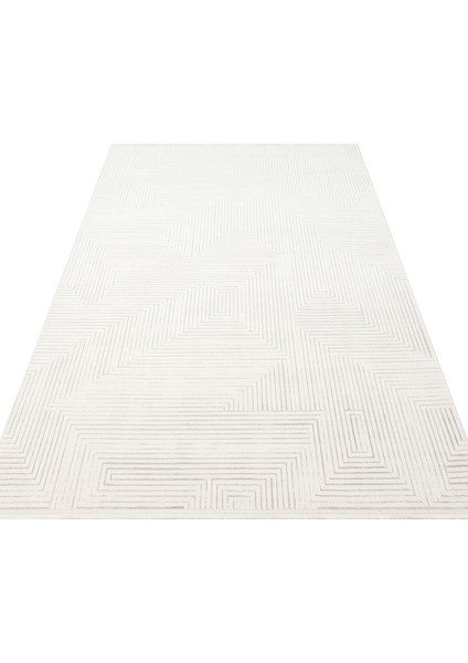 Indus Gri Geometrik Etnik Modern Desenli Akrilik Hav Vermeyen Leke Tutmayan Kolay Temizlenen Yumuşak Makine Salon Yolluk Mutfak Halı