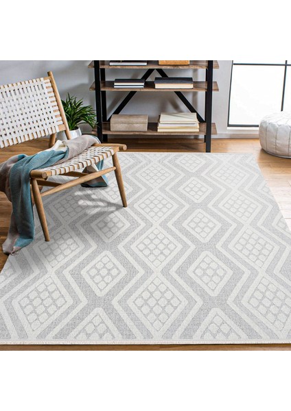 Geometrik Krem Pamuk Dikdörtgen Modern Desenli Pamuk Makinada Yıkanabilir Hav Toz Vermez Leke Tutmayan Kaymaz Taban Dijital Makine Baskı Salon Yolluk Mutfak Halı fiyatları