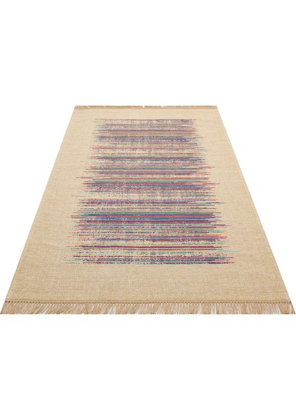 Feldkirchen Bei Graz Bej Çizgili Etnik Modern Desenli Akrilik Hav Vermeyen Leke Tutmayan Kolay Temizlenen Yumuşak Makine Salon Yolluk Mutfak Halı modelleri