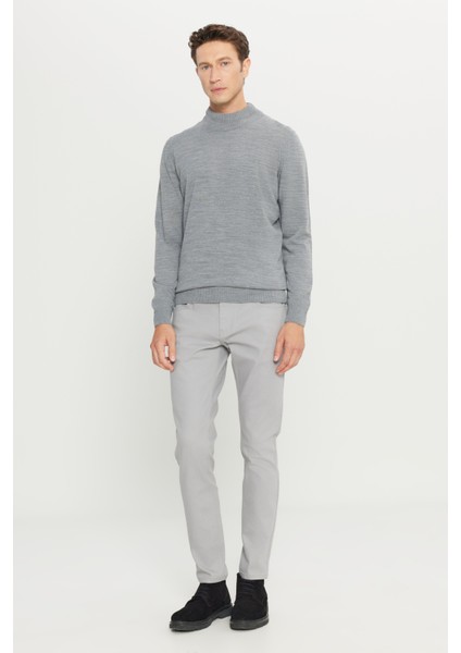 ALTINYILDIZ CLASSICS Erkek Gri Melanj Tüylenme Yapmayan Standart Fit Normal Kesim Yarım Balıkçı Yaka Triko Kazak fiyatları