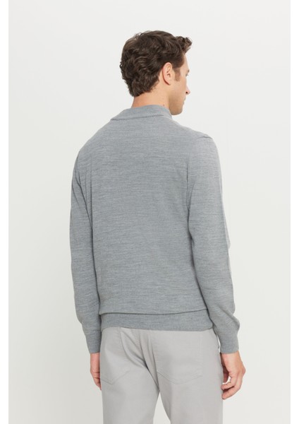 ALTINYILDIZ CLASSICS Erkek Gri Melanj Tüylenme Yapmayan Standart Fit Normal Kesim Yarım Balıkçı Yaka Triko Kazak indirimleri