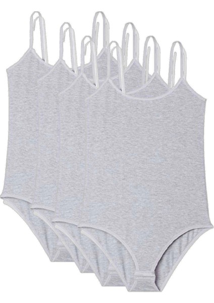 4 Adet Ip Askılı Kadın Çıtçıtlı Body Gri