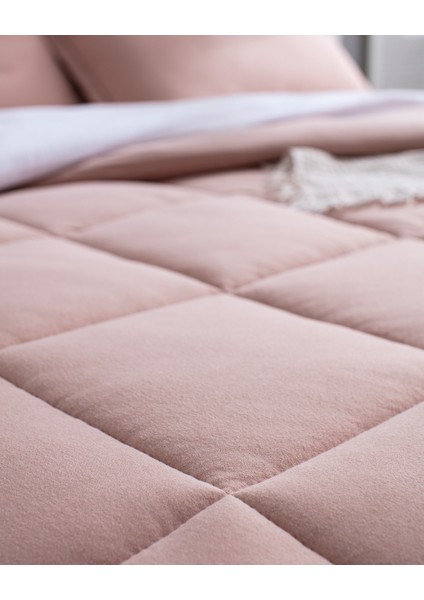 Bobigny SuperSoft Tek Kişilik Comforter Set - Pudra