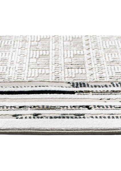 Absent-Mindedness Çerçeveli Gri Pamuk Dikdörtgen Modern Desenli Akrilik Hav Vermeyen Leke Tutmayan Kolay Temizlenen Yumuşak Makine Salon Yolluk Mutfak Halı fiyatları