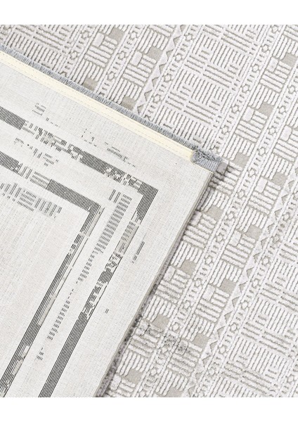 Absent-Mindedness Çerçeveli Gri Pamuk Dikdörtgen Modern Desenli Akrilik Hav Vermeyen Leke Tutmayan Kolay Temizlenen Yumuşak Makine Salon Yolluk Mutfak Halı modelleri