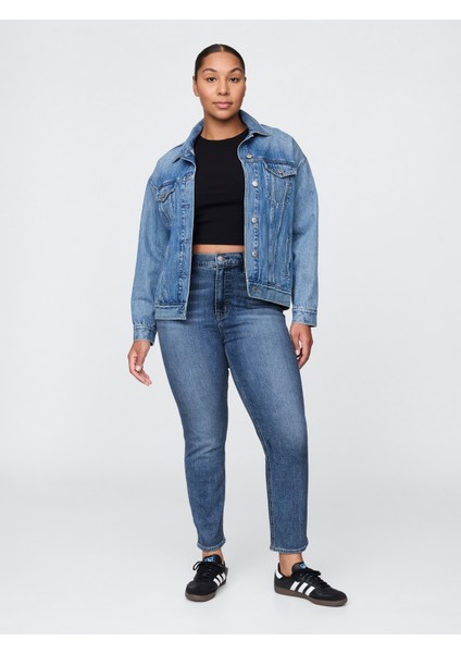 Kadın Mavi High Rise Cigarette Washwell™ Jean Pantolon