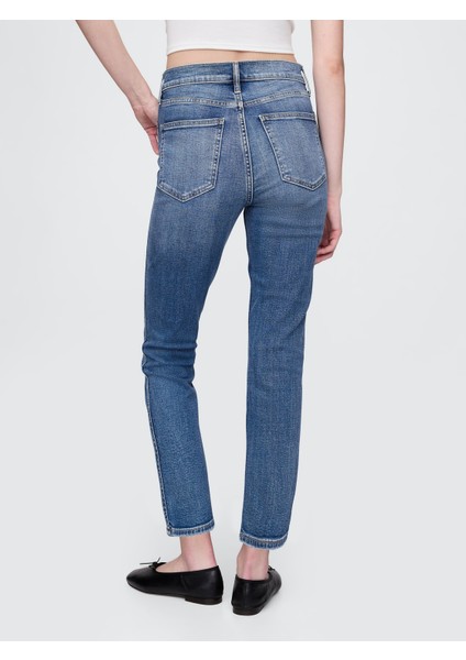 Kadın Mavi High Rise Cigarette Washwell™ Jean Pantolon