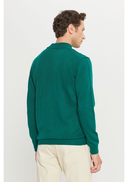 ALTINYILDIZ CLASSICS Erkek Koyu Yeşil Tüylenme Yapmayan Standart Fit Normal Kesim Yarım Balıkçı Yaka Triko Kazak indirimleri