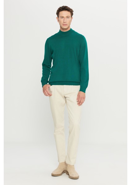 ALTINYILDIZ CLASSICS Erkek Koyu Yeşil Tüylenme Yapmayan Standart Fit Normal Kesim Yarım Balıkçı Yaka Triko Kazak fiyatları