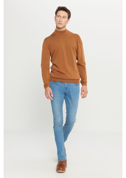 ALTINYILDIZ CLASSICS Erkek Tarçın Tüylenme Yapmayan Standart Fit Normal Kesim Yarım Balıkçı Yaka Triko Kazak fiyatları