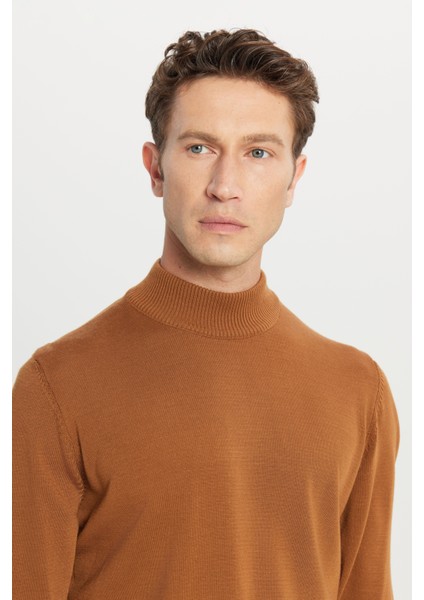 ALTINYILDIZ CLASSICS Erkek Tarçın Tüylenme Yapmayan Standart Fit Normal Kesim Yarım Balıkçı Yaka Triko Kazak fırsatları