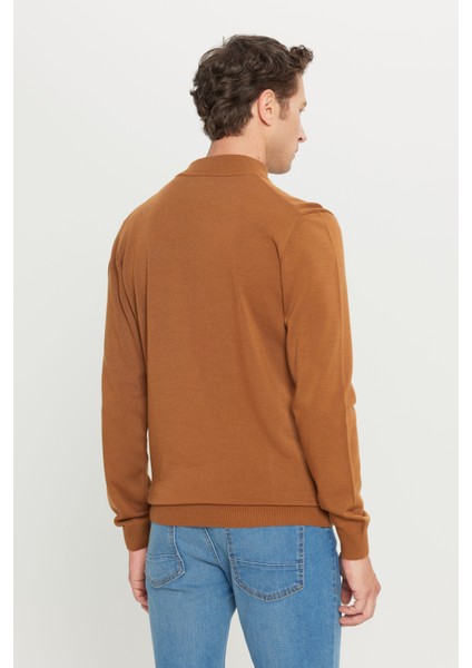 ALTINYILDIZ CLASSICS Erkek Tarçın Tüylenme Yapmayan Standart Fit Normal Kesim Yarım Balıkçı Yaka Triko Kazak indirimleri