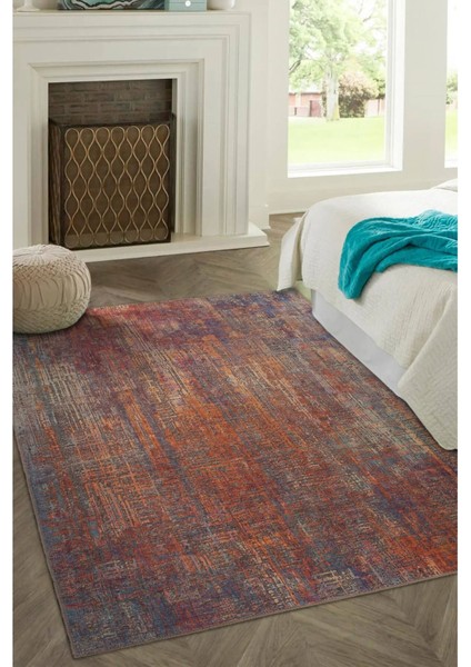 Kingston Modern Turuncu Polyester Dikdörtgen Modern Desenli Pamuk Makinada Yıkanabilir Hav Toz Vermez Leke Tutmayan Kaymaz Taban Dijital Makine Baskı Salon Yolluk Mutfak Halı fiyatları