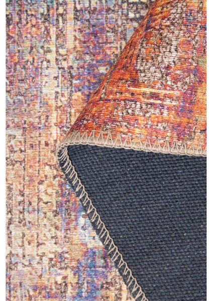 Kingston Modern Turuncu Polyester Dikdörtgen Modern Desenli Pamuk Makinada Yıkanabilir Hav Toz Vermez Leke Tutmayan Kaymaz Taban Dijital Makine Baskı Salon Yolluk Mutfak Halı modelleri