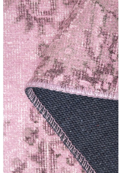 Bangor Klasik Pembe Polyester Dikdörtgen Modern Desenli Pamuk Makinada Yıkanabilir Hav Toz Vermez Leke Tutmayan Kaymaz Taban Dijital Makine Baskı Salon Yolluk Mutfak Halı fırsatları