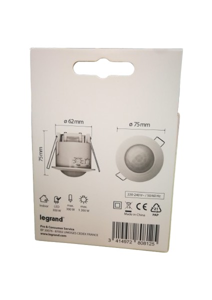 Sıva Altı Pır Hareket Sensörü 360 Delik Çap 62MM modelleri