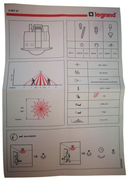 Sıva Altı Pır Hareket Sensörü 360 Delik Çap 62MM