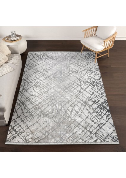 Gri Geometrik Etnik Modern Desenli Pamuk Makinada Yıkanabilir Hav Toz Vermez Leke Tutmayan Kaymaz Taban Dijital Makine Baskı Salon Yolluk Mutfak Halı modelleri