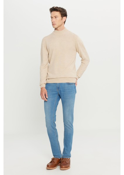 ALTINYILDIZ CLASSICS Erkek Bej Tüylenme Yapmayan Standart Fit Normal Kesim Yarım Balıkçı Yaka Triko Kazak fiyatları