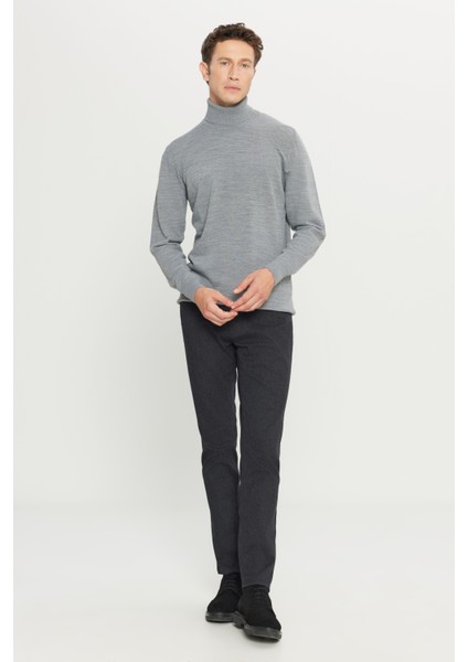 ALTINYILDIZ CLASSICS Erkek Gri Melanj Tüylenme Yapmayan Anti Pilling Özellikli Standart Fit Tam Balıkçı Yaka Triko Kazak modelleri